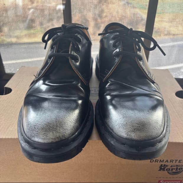 닥터마틴 x 슈프림 1461 그레이 실버 황금사이즈