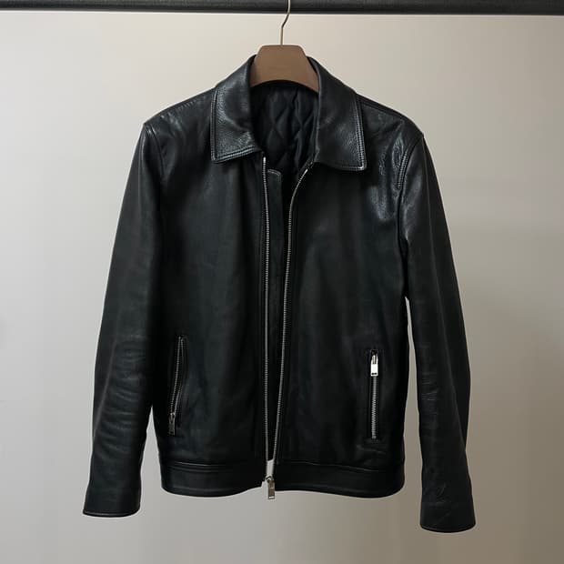 (XL) 싱글라이더 고트스킨 염소 가죽 레더 자켓