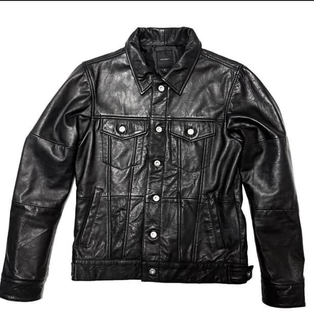 roshell 레더 패치워크 트러커 자켓