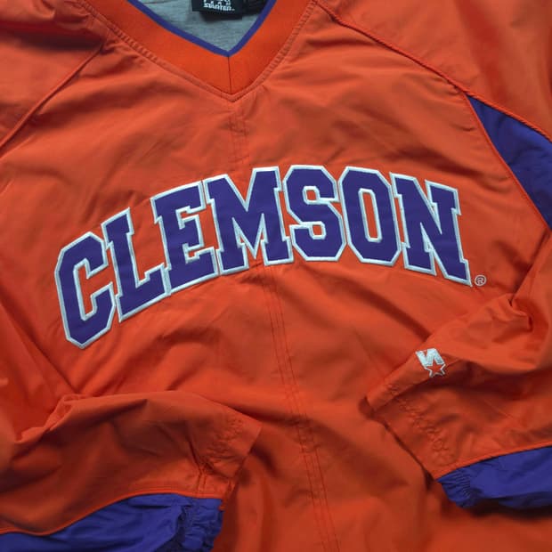 90s 스타터 클렘슨 컬리지 바시티 웜업