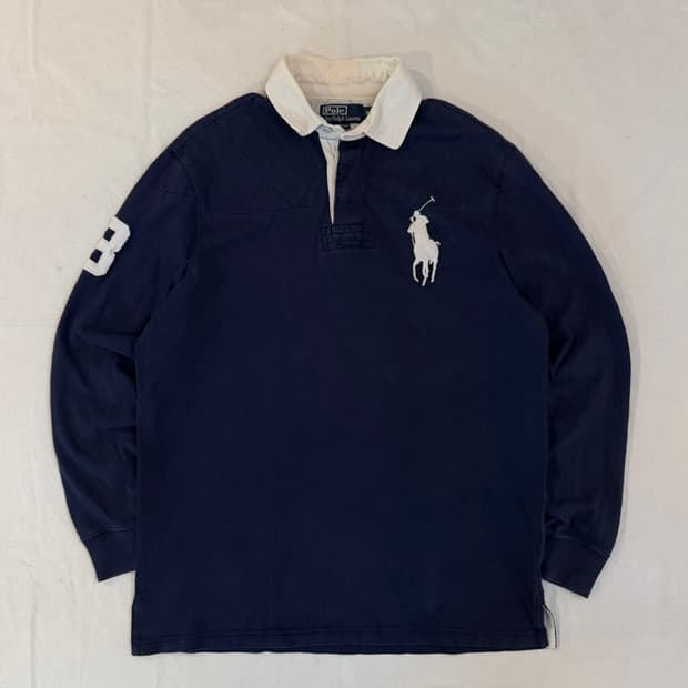 폴로 랄프로렌 빅포니 치프키프 롱슬리브 럭비티 네이비