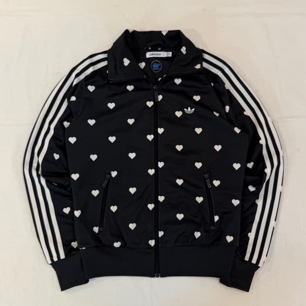 대장급 아디다스 하트 도트패턴 땡땡이 져지 블랙