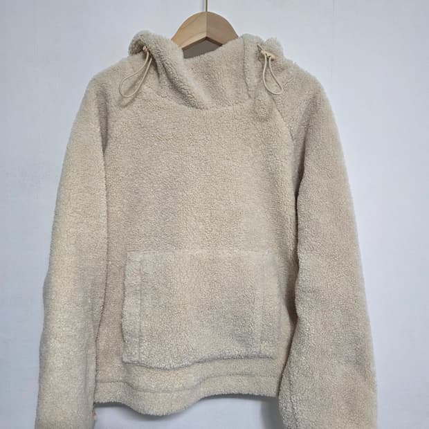 VINCE 빈스 아이보리 쉬어링 후디 OXS 루즈핏