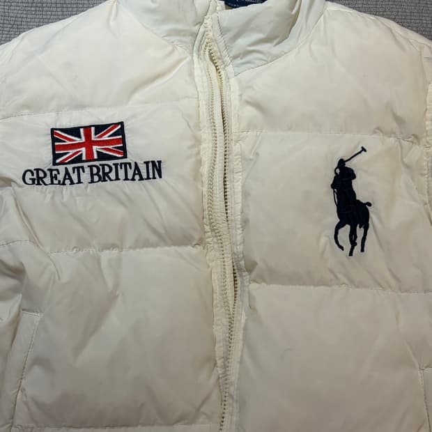폴로 빅포니 브리튼 패딩 화이트 M