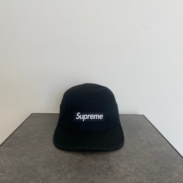 슈프림 밀리터리 워시드 블랙 박스로고 캠프캡 모자