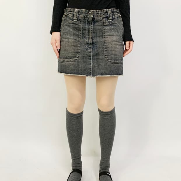 메종 마르지엘라 mm6 데님 미니스커트