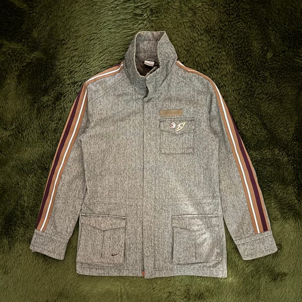 [L] 00s 나이키 투웨이 포켓 디테일 필드 헌팅 자켓 그레이