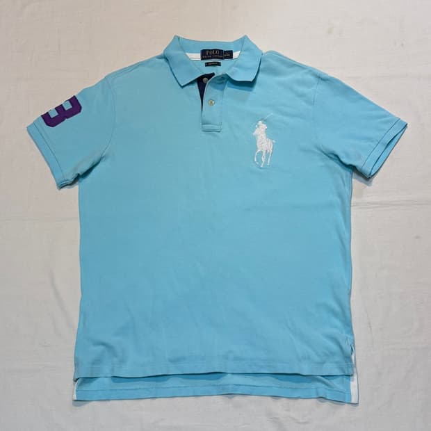 폴로 랄프로렌 빅포니 반팔 카라티 스카이블루
