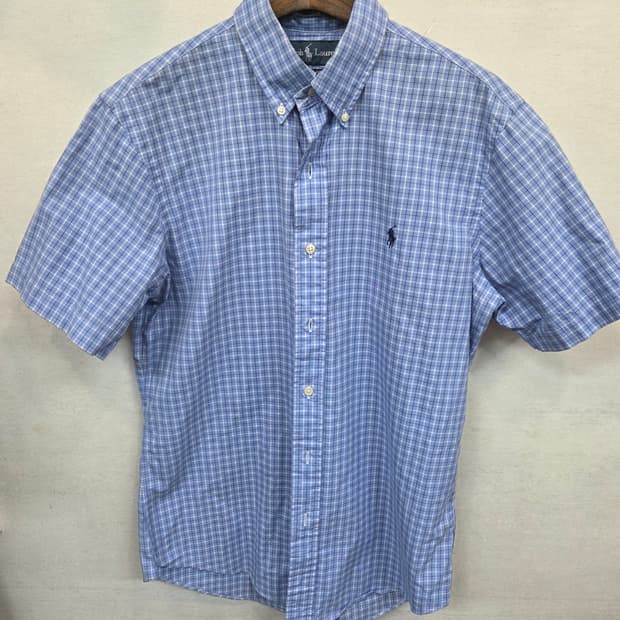 폴로랄프로렌 커스텀핏 체크 셔츠반팔 대략 남성 m