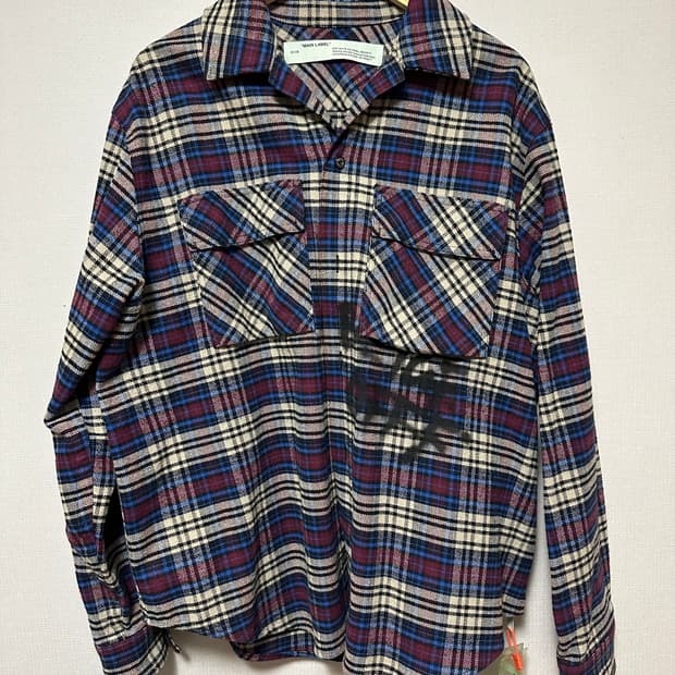 (새상품급)Off-White 플란넬 체크 셔츠XS (정품)