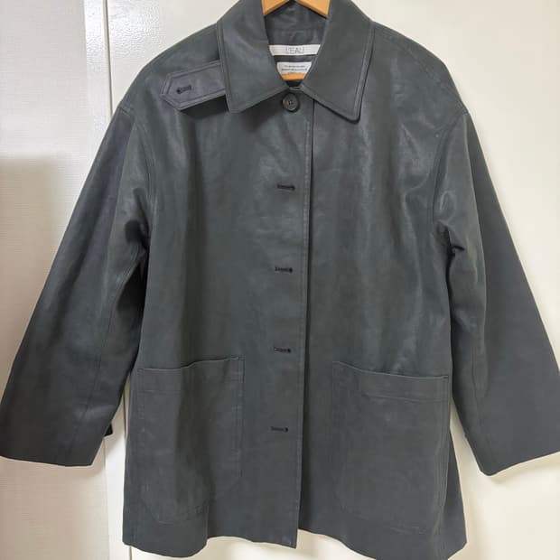 L'EAU 로우 블랙 페이크 레더자케