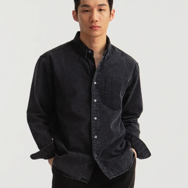 헤이스트 페이디드 헤비 코튼 셔츠 다크그레이 2