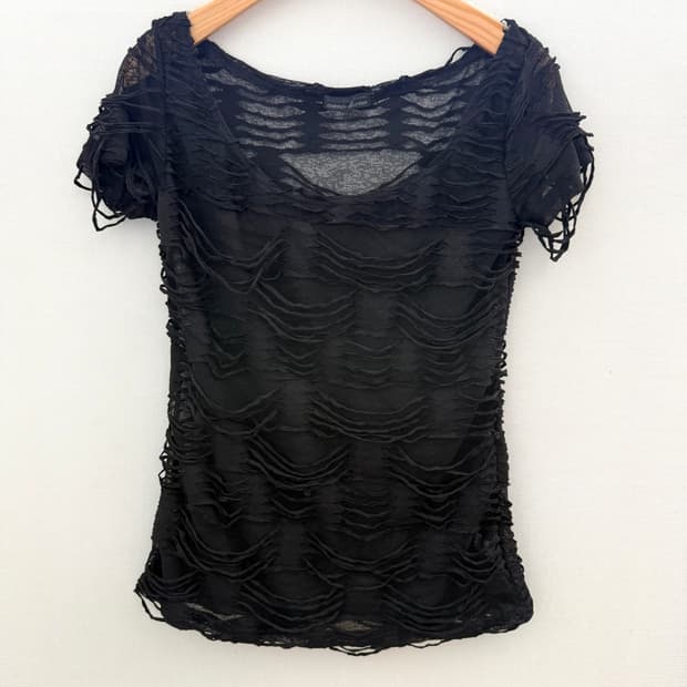 빈티지 시스루 슬리브리스