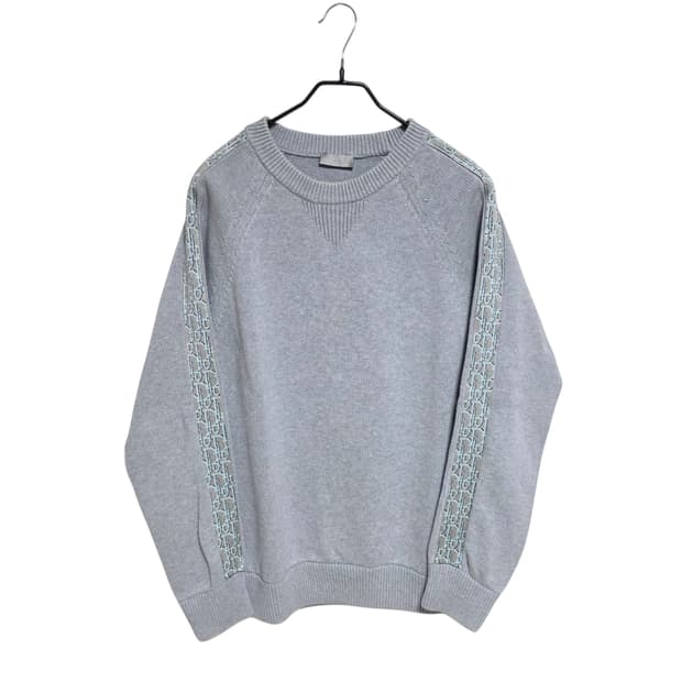 디올 오블리크 인서트 니트 그레이