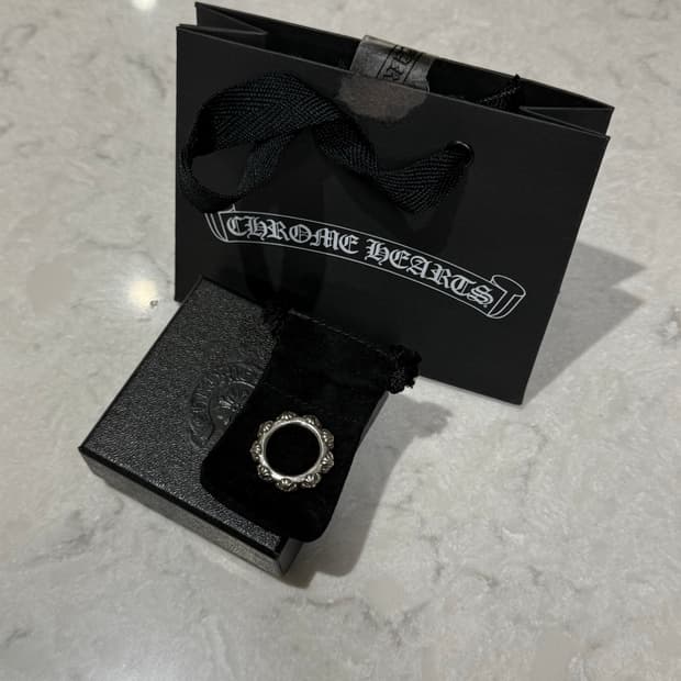 [US10] 크롬하츠 크로스 밴드 실버 링