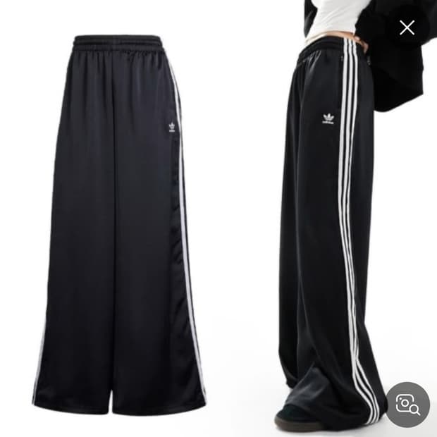 (38)아디다스 새틴 와이드 트랙 팬츠 블랙