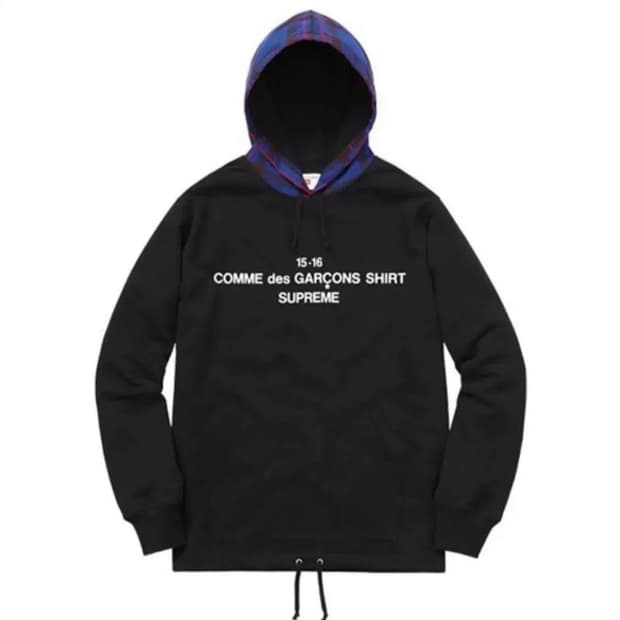 [S] 15FW 슈프림 꼼데가르송 후드 블랙