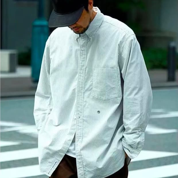 나나미카 블루 스트라이프 셔츠 L(105-110)새제품 