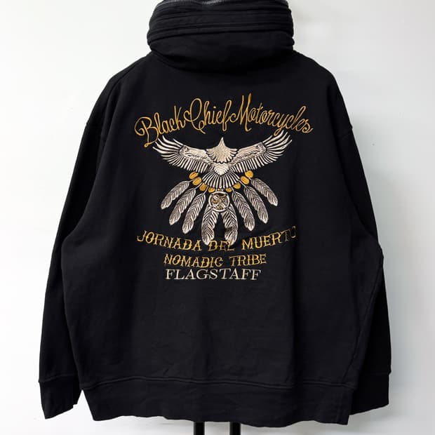 플래그스태프 블랙 치프 모터사이클 후드티