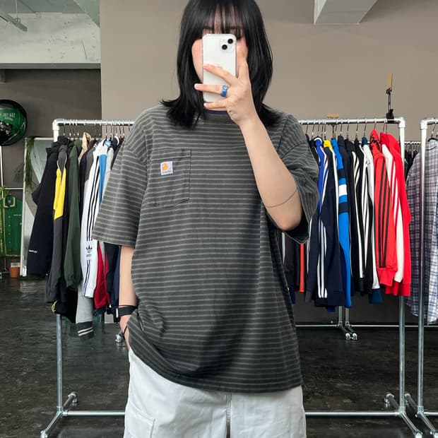 칼하트 스트라이프 반팔 티셔츠 