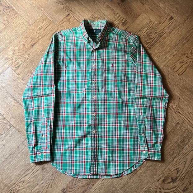 [M]폴로 랄프로렌 CLASSIC FIT 그린 타탄체크 옥스포드 셔츠