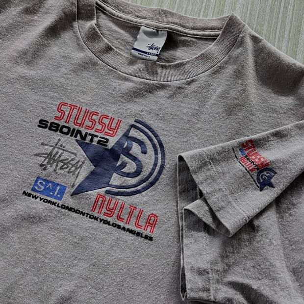90s old stussy faded tee