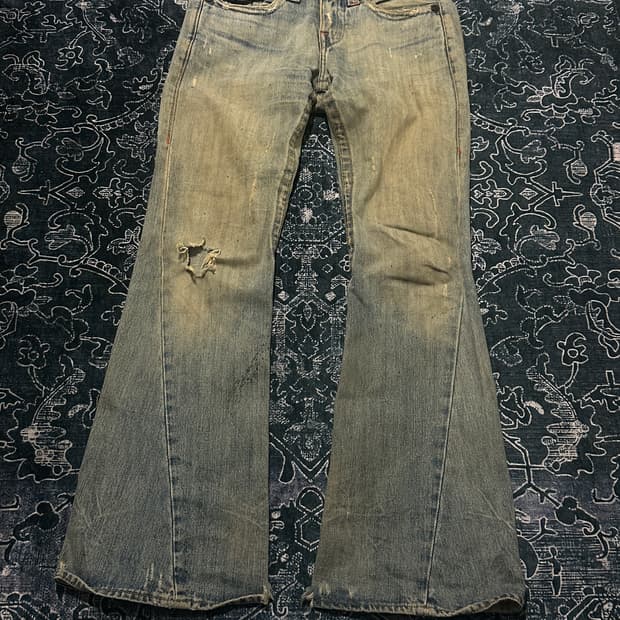 True religion mud washed flared jean