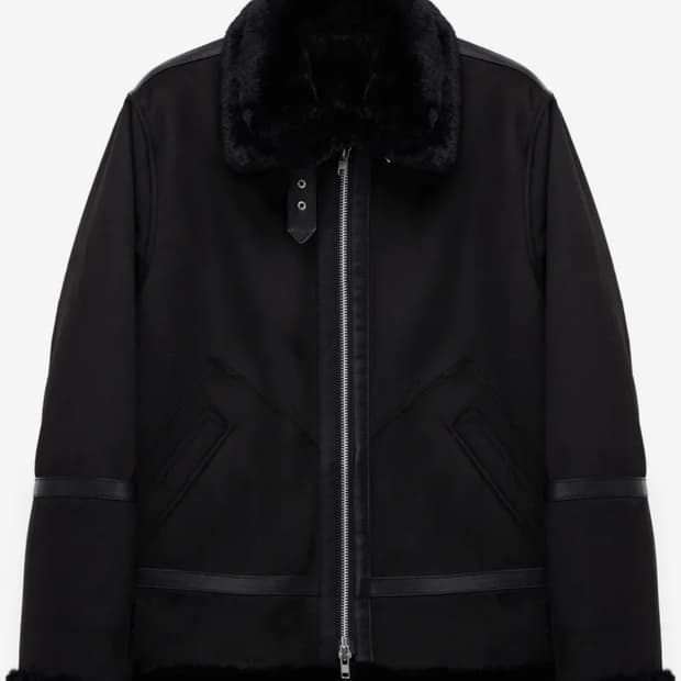 도프제이슨 솔리드 스웨이드 무톤 자켓 블랙 l