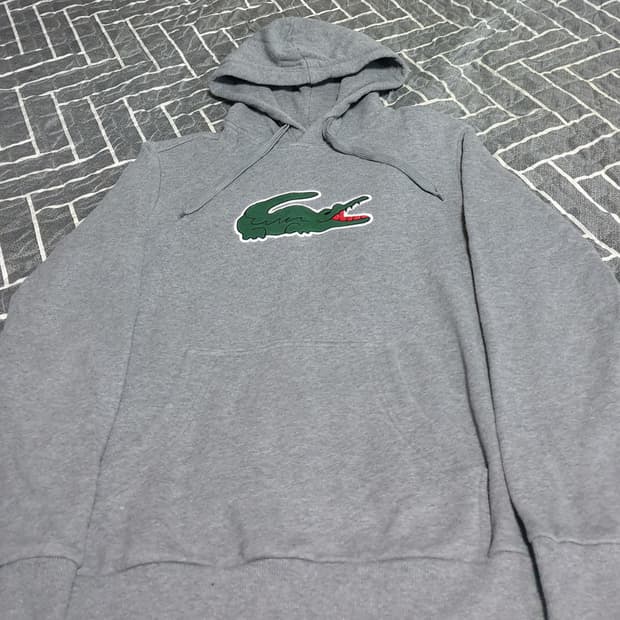 라코스테 빅로고 후드티 그레이 (3사이즈)