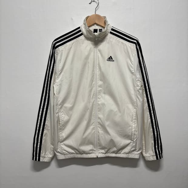 아디다스 화이트 삼선 바람막이