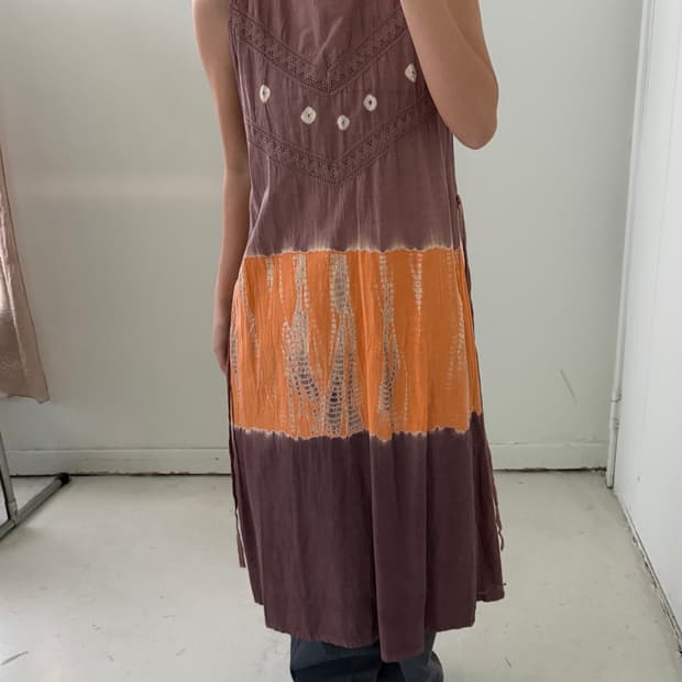 일본빈티지 하구미 나염 민소매원피스