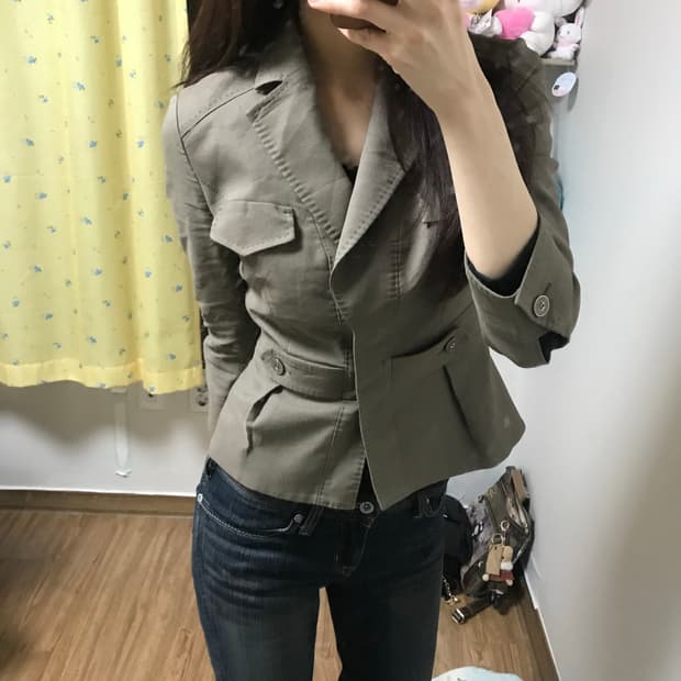 빈티지 카키 포켓 자켓 오네갸루 코이세이오깔 긱시크 그런지 페어리 고딕