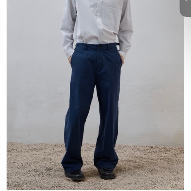 유스 와시드 와이드 치노 블루 M사이즈