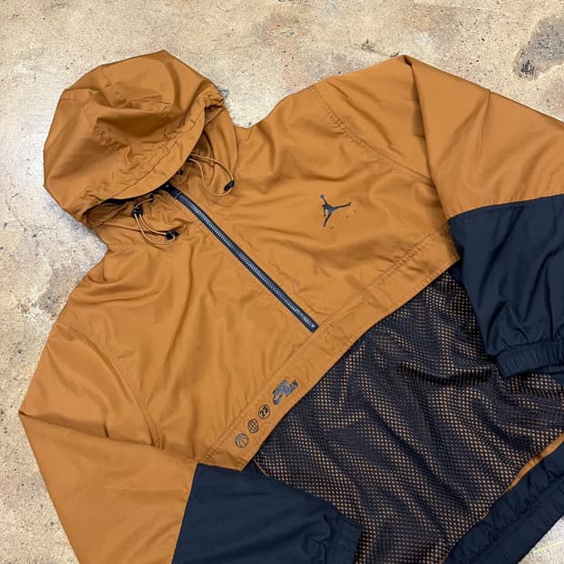 [정품/3XL] 조던 점프맨 후드 바람막이 자켓 브라운 블랙 b8