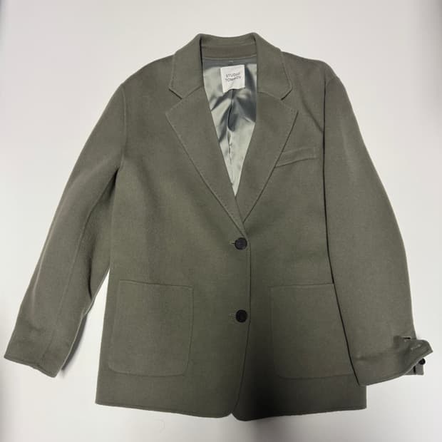 여성 스튜디오톰보이 앙고라 혼방 하프 코트 울 자켓