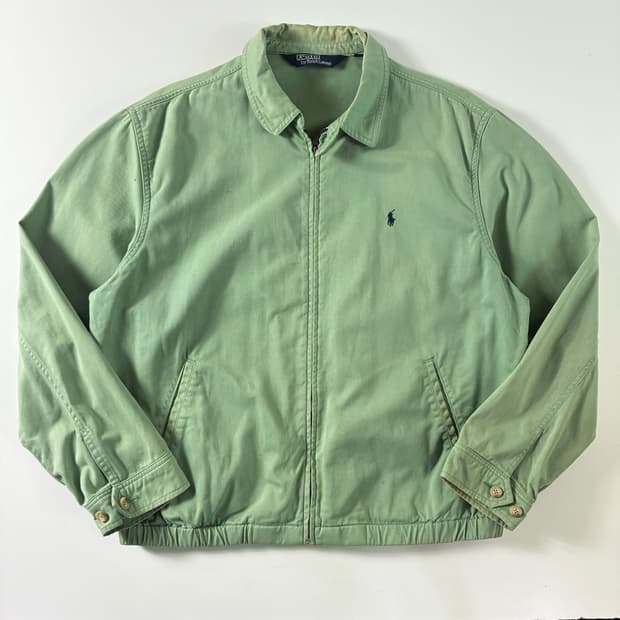 Polo  폴로 랄프로렌 90,s 헤링턴 라이트그린 블루종 자켓 l
