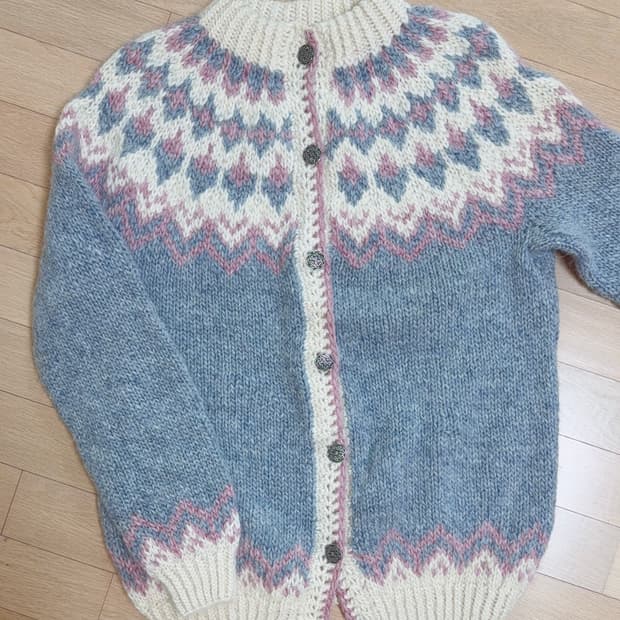 노르딕 패턴 울 가디건