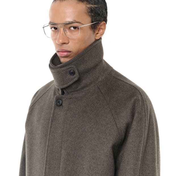 24fw 비슬로우 캐시미어 발마칸 코트 다크올리브 s