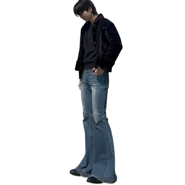 빈티지 빅 벨바텀 플레어 데님팬츠 29 히피 웨스턴