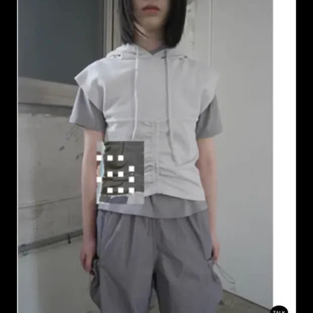 에프터먼데이 후디 셔링 베스트 hoody shirring vest