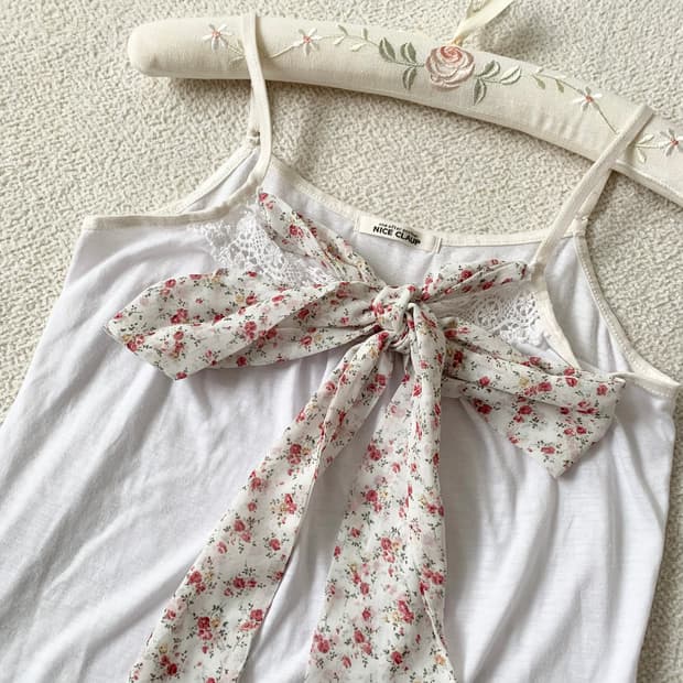 잔꽃 쉬폰리본 ♥ 슬리브리스