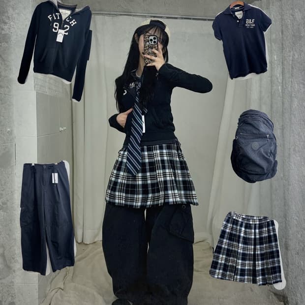 아베크롬비 네이비 러힙 데일리 코디세트