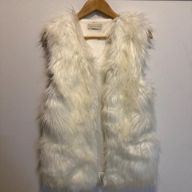 아이보리 베스트 퍼 자켓