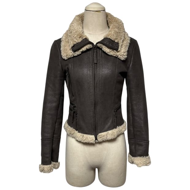 3733 브라운 퍼안감 무스탕 자켓