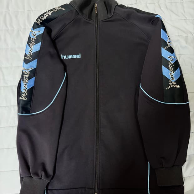 험멜 네이비 트레이닝 자켓/로고 져지/운동복 저지 상의