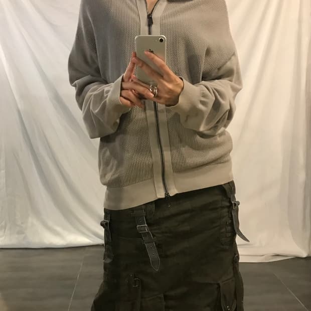  Armani Grey Knit Zip-up