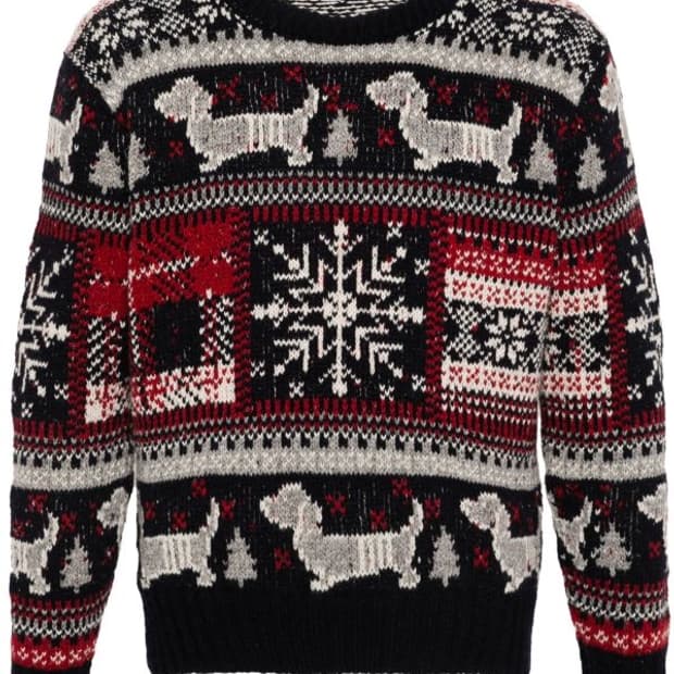THOM BROWNE HOLIDAY HECTOR WOOL SWEATER