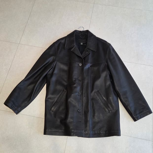 J.CREW 다크브라운 레더 카코트 L사이즈