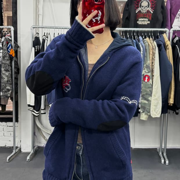 리바이스 니트 후드집업