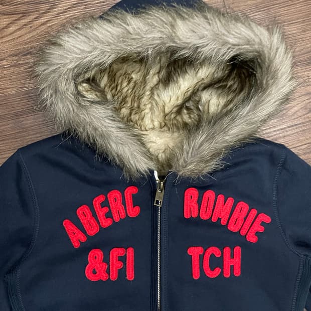 아베크롬비 울프죠 후드집업 퍼자켓 네이비